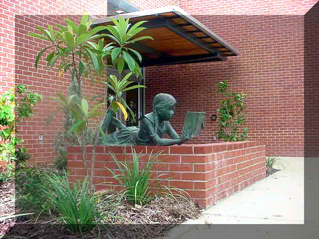 "Nina" reading book at Library Garden 2002