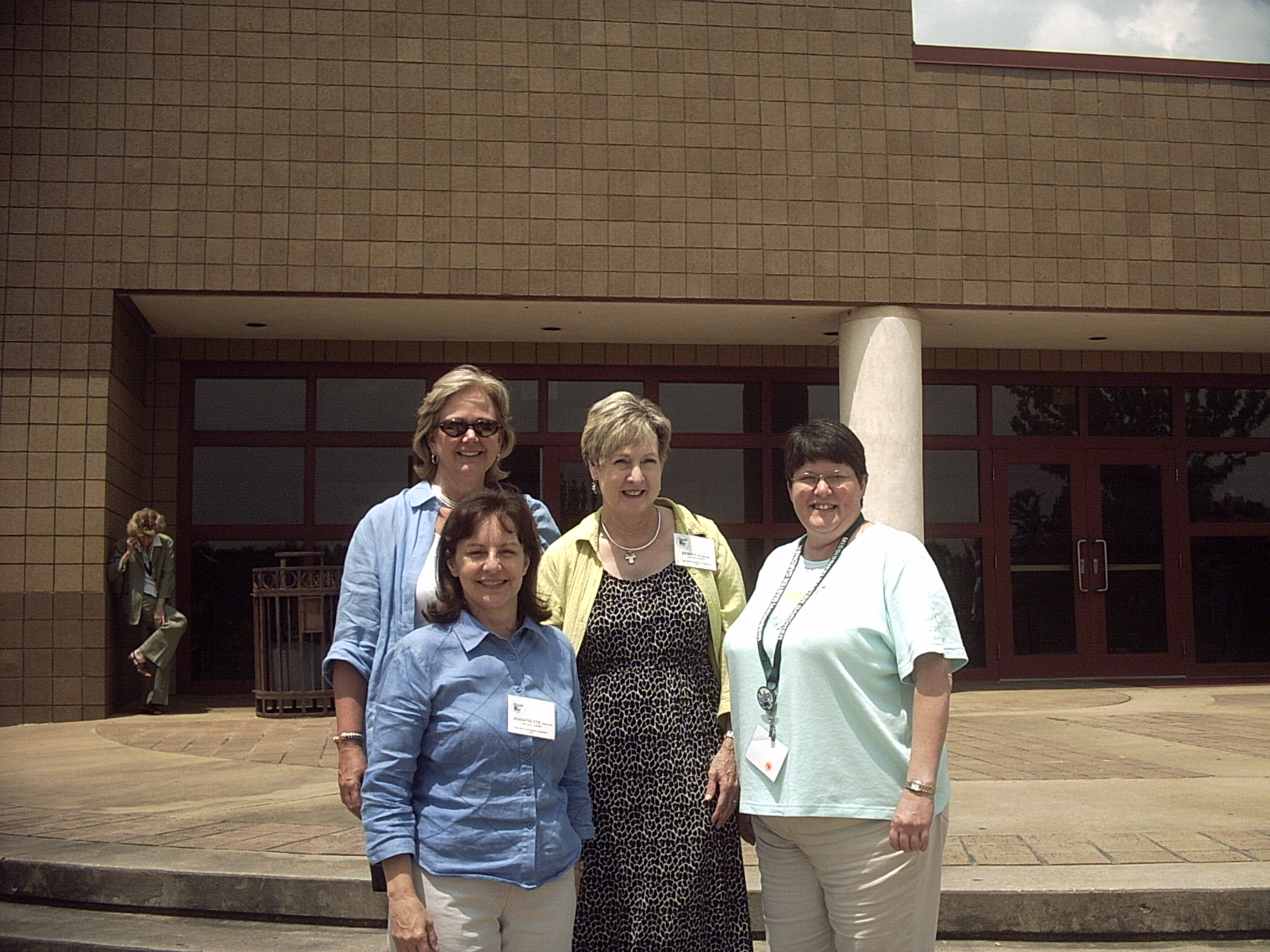 Kathy, Jimminnette, Becky and Cathy outside conference center